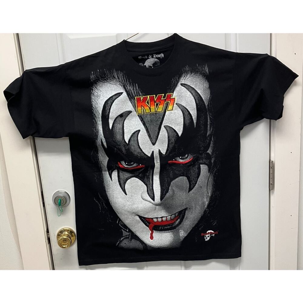 Kiss Rock & Death Embroidered T-shirt Size XL NOC3064